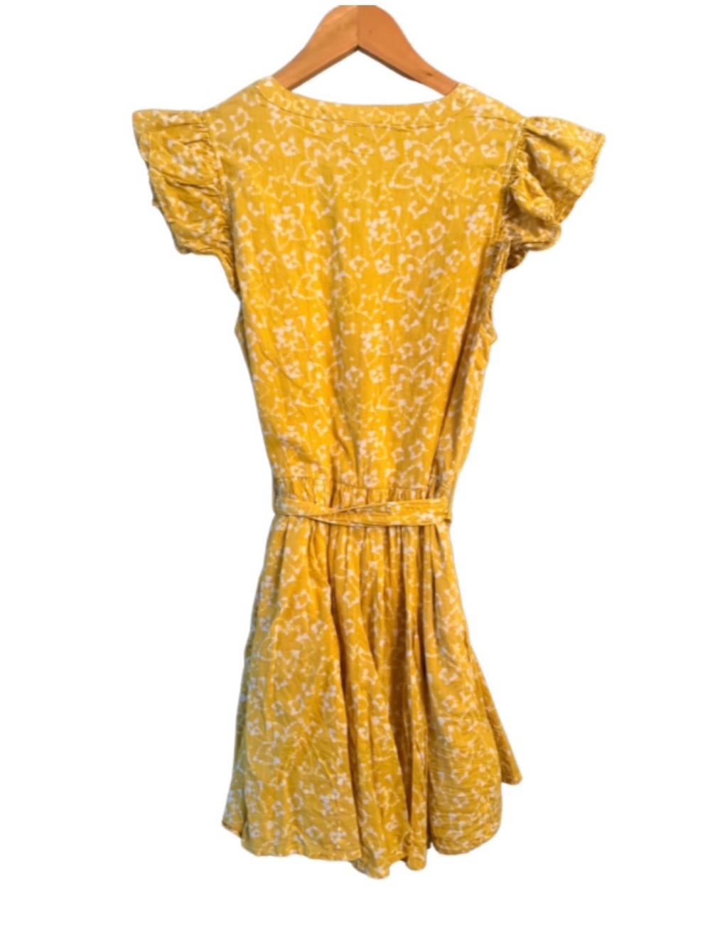 Cleobella Zia Dress XS Mustard Ruffles and Belted - Picture 5 of 8